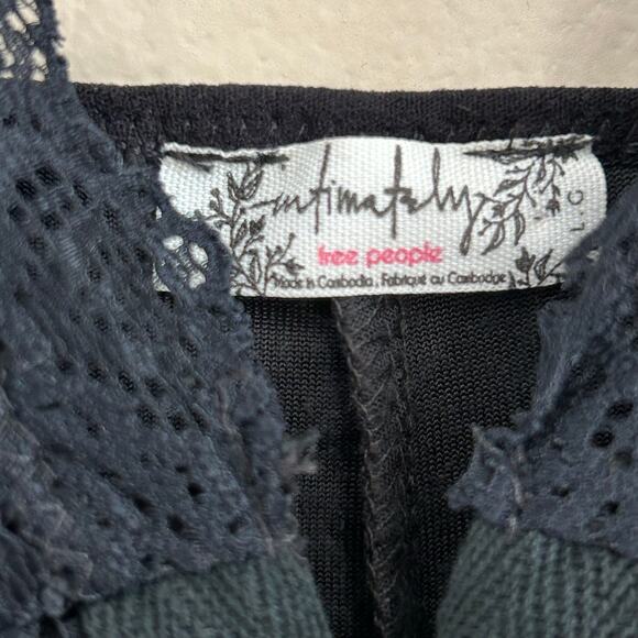 Intimately Free People Black Crushed Velvet Mini Slip Dress Women’s Large - Picture 4 of 7